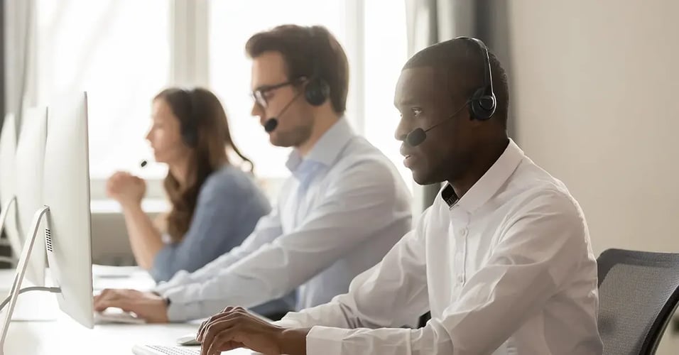 Professionals working at a call center
