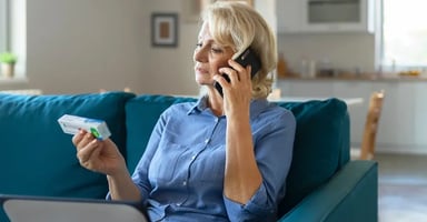 Woman calling medical information team.
